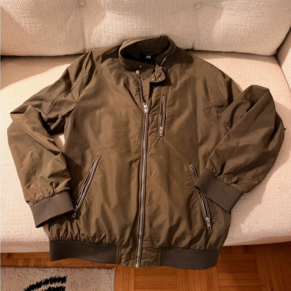 H&M Men's Khaki Bomber Jacket